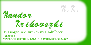 nandor krikovszki business card